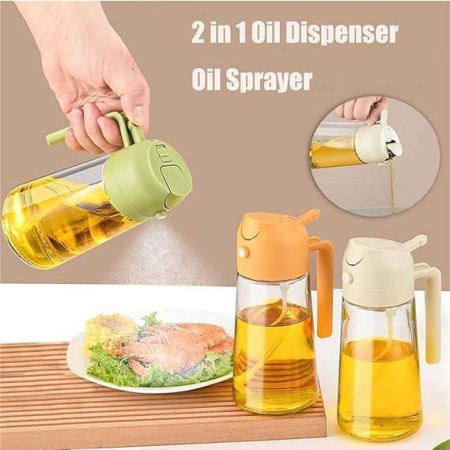 2 in 1 Oil Sprayer and Oil Dispenser Bottle (500ml)